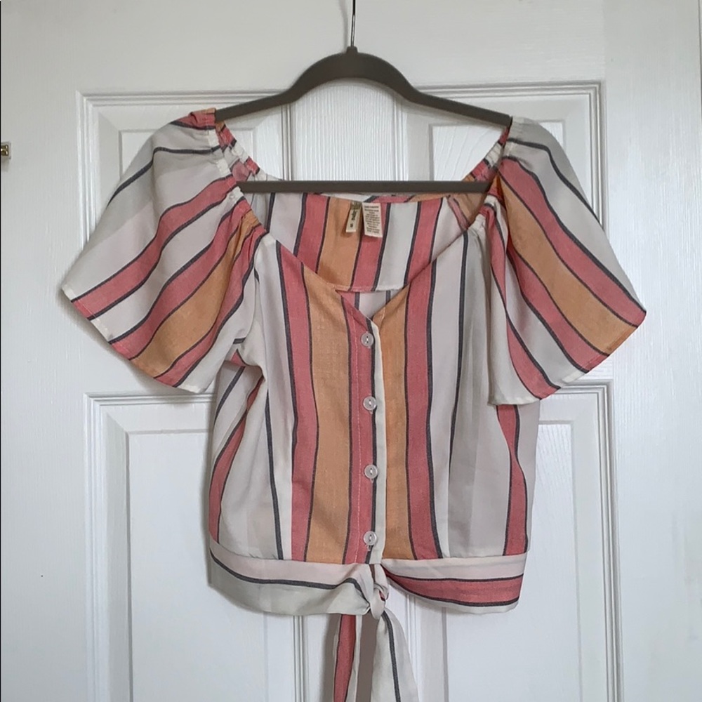 cropped off the shoulder top